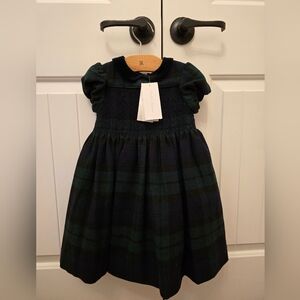 Plaid Kids Dress in Green and Blue